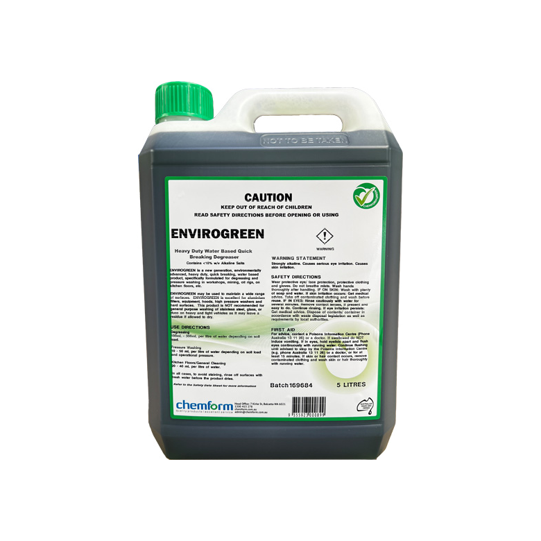 heavy duty quick breaking water based degreaser floors grease envirogreen Envirogreen