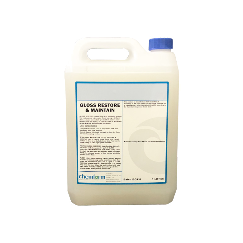 Restores and maintains floors leaving a brilliant gloss