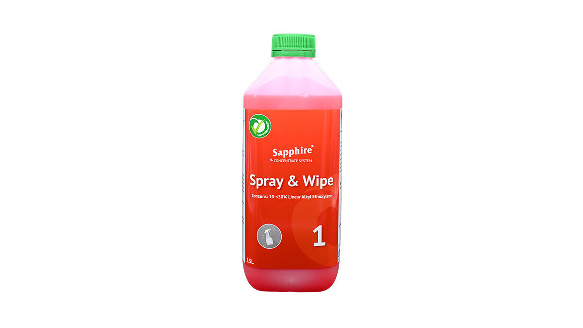 Cleaner degreaser spray wipe concentrated concentrate sapphire 1 one Spray Wipe green floors benches geca GECA Sapphire concentrate Concentrate