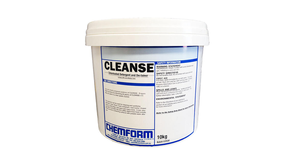 chlorinated detergent destainer sterilising