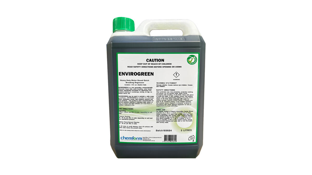 heavy duty quick breaking water based degreaser floors grease envirogreen Envirogreen